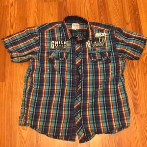 Men’s Short Sleeve Button Down, Parish Nation